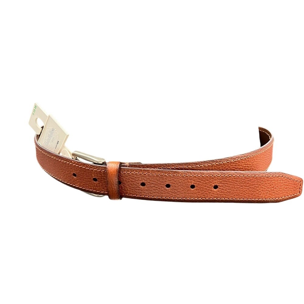 Goodfellow  men's Tan leather belt size M 32-36.  Silver buckle. NWT retail $25.